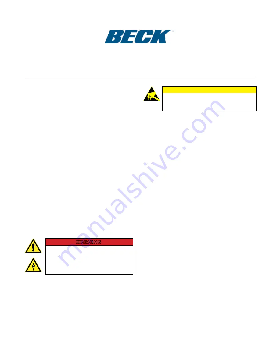 Beck 12-8061-05 Скачать руководство пользователя страница 1