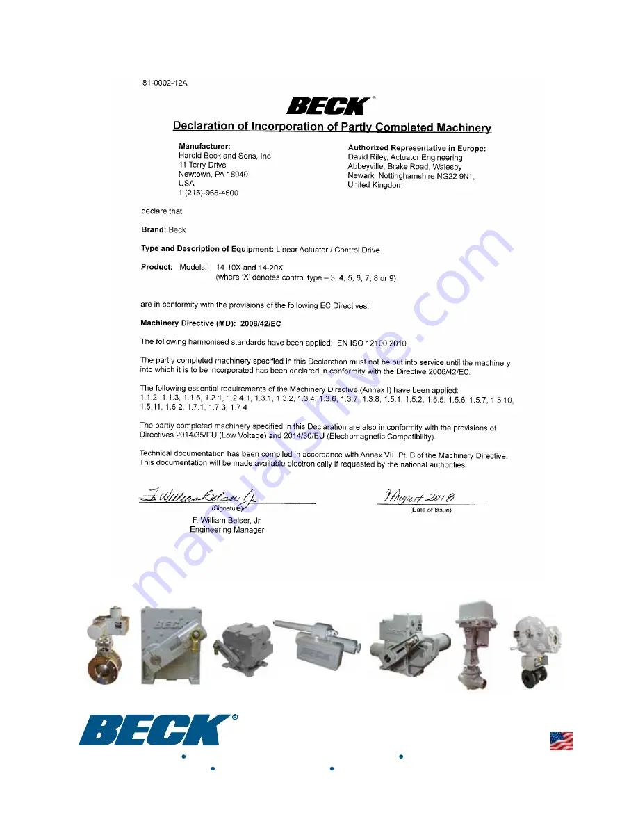 Beck 14-100 Instruction Manual Download Page 92