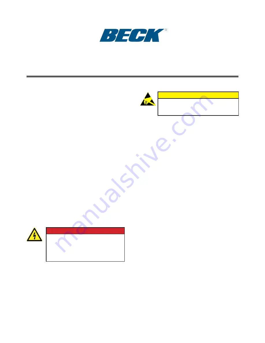 Beck 42-109 Replacement Instructions Download Page 1