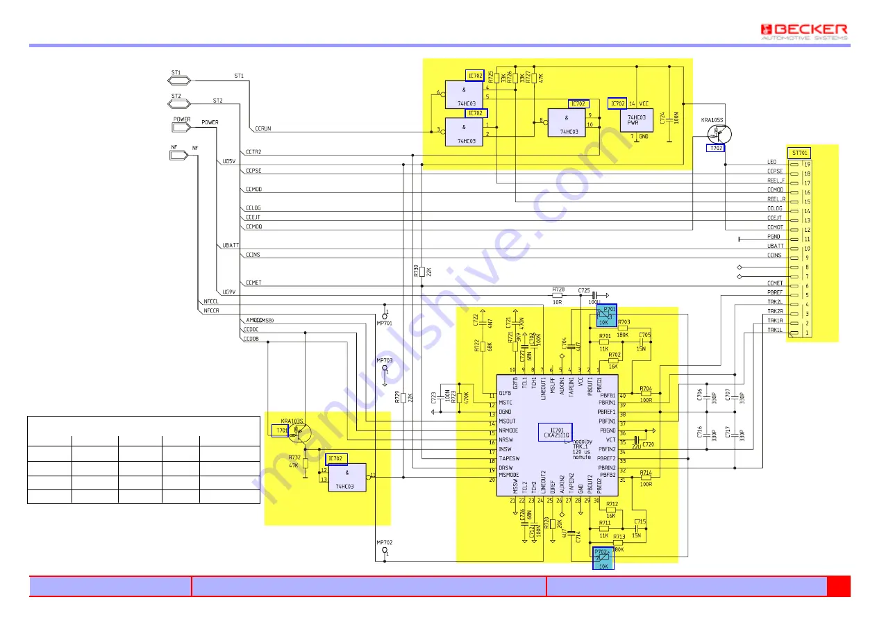 Becker Audio 30 Export 3301 Service Manual Download Page 69