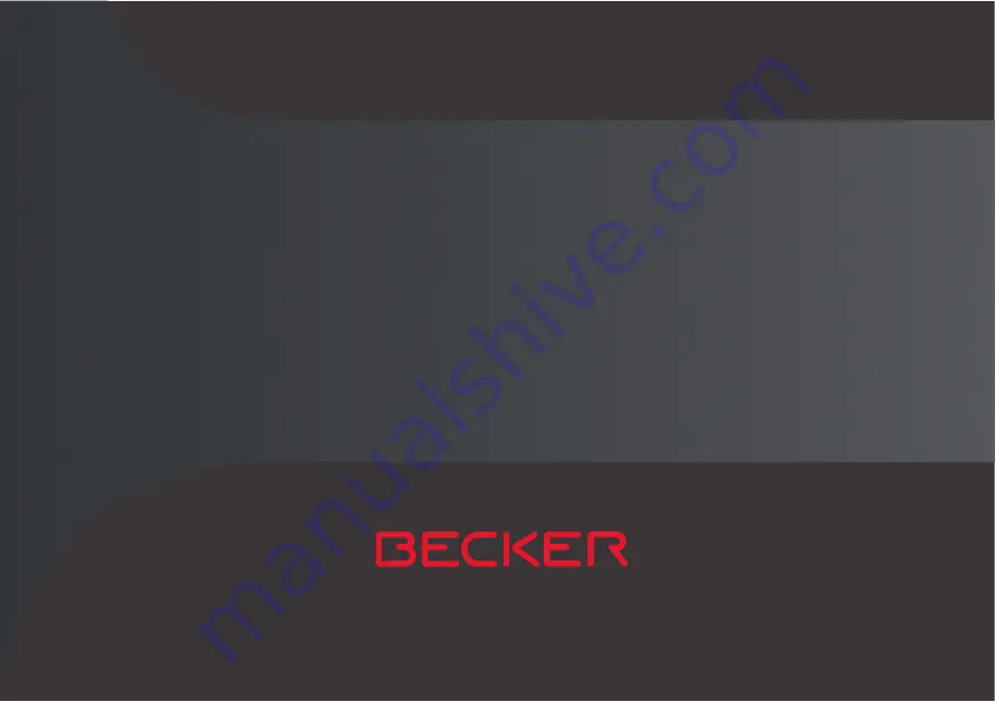 Becker BE P00 Operating Manual Download Page 110