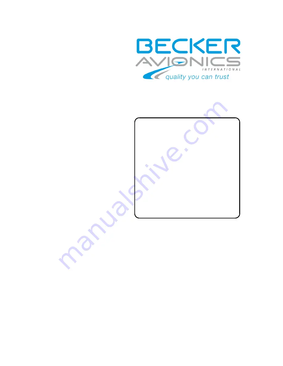 Becker IC6100-2-(01) Installation And Operation Manual Download Page 1