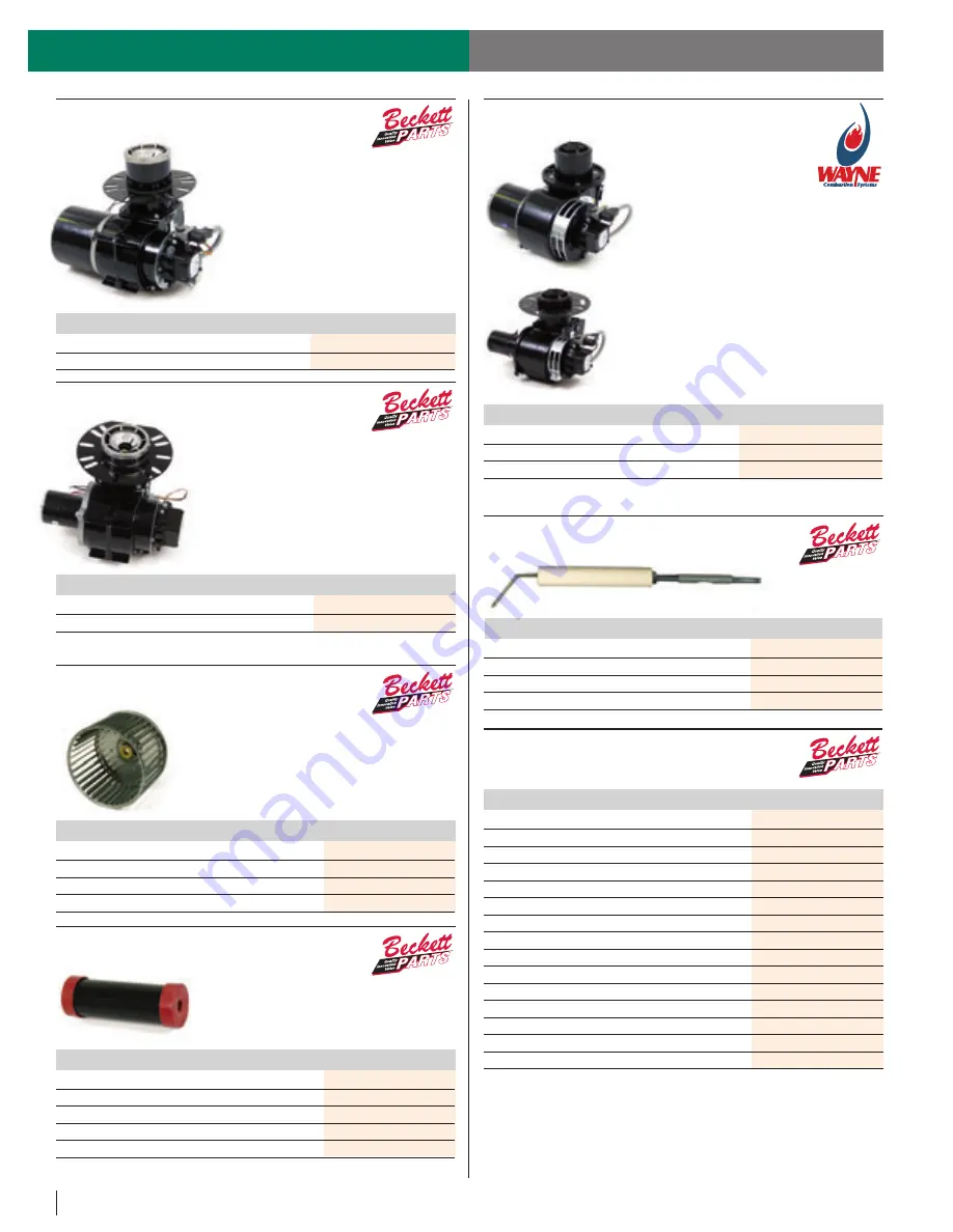 Beckett Jets 1000 Specification Sheet Download Page 1