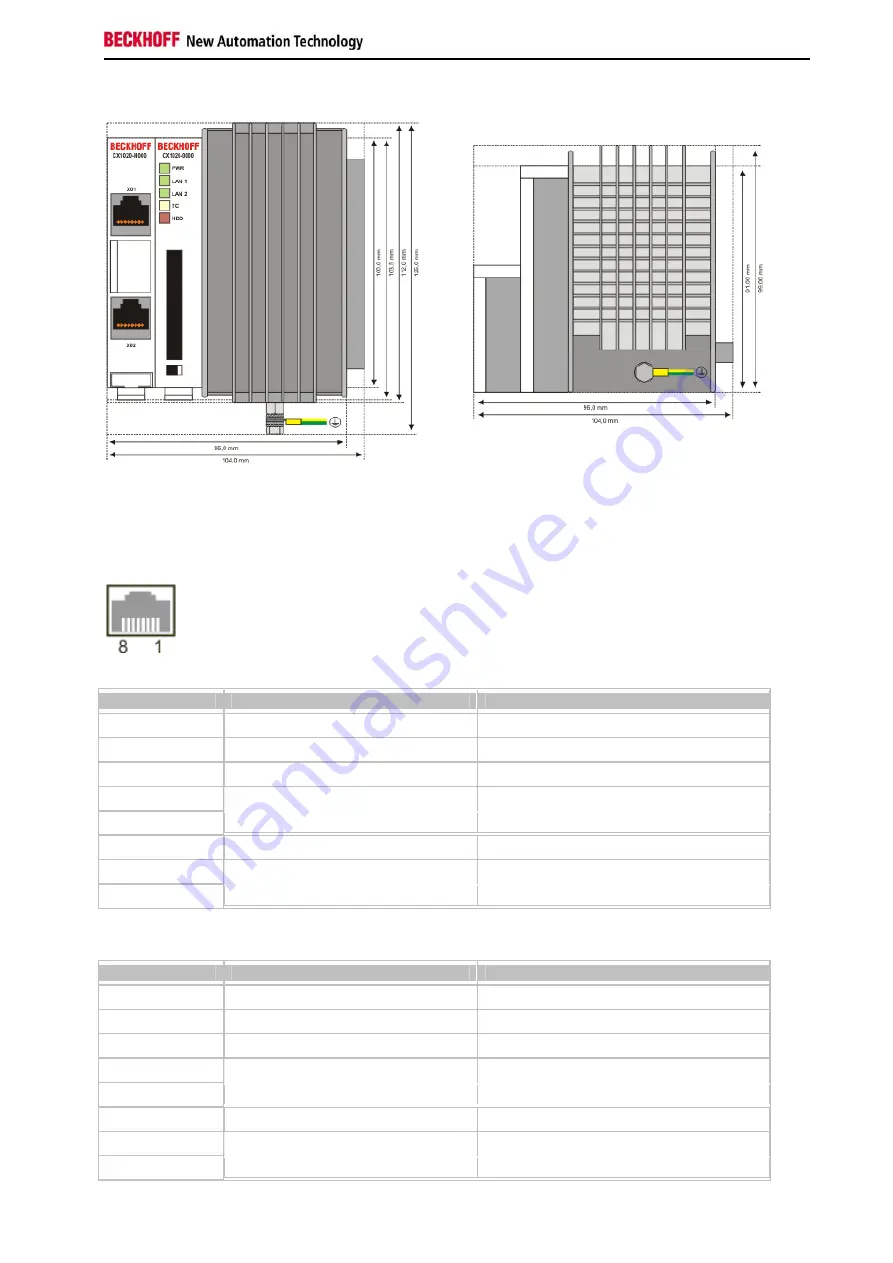 Beckhoff CX1020 Series Hardware Documentation Download Page 19