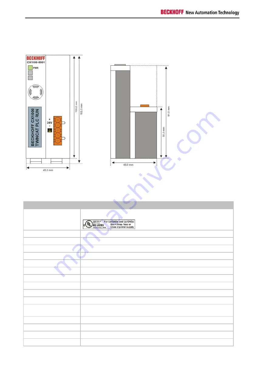 Beckhoff CX1020 Series Скачать руководство пользователя страница 48