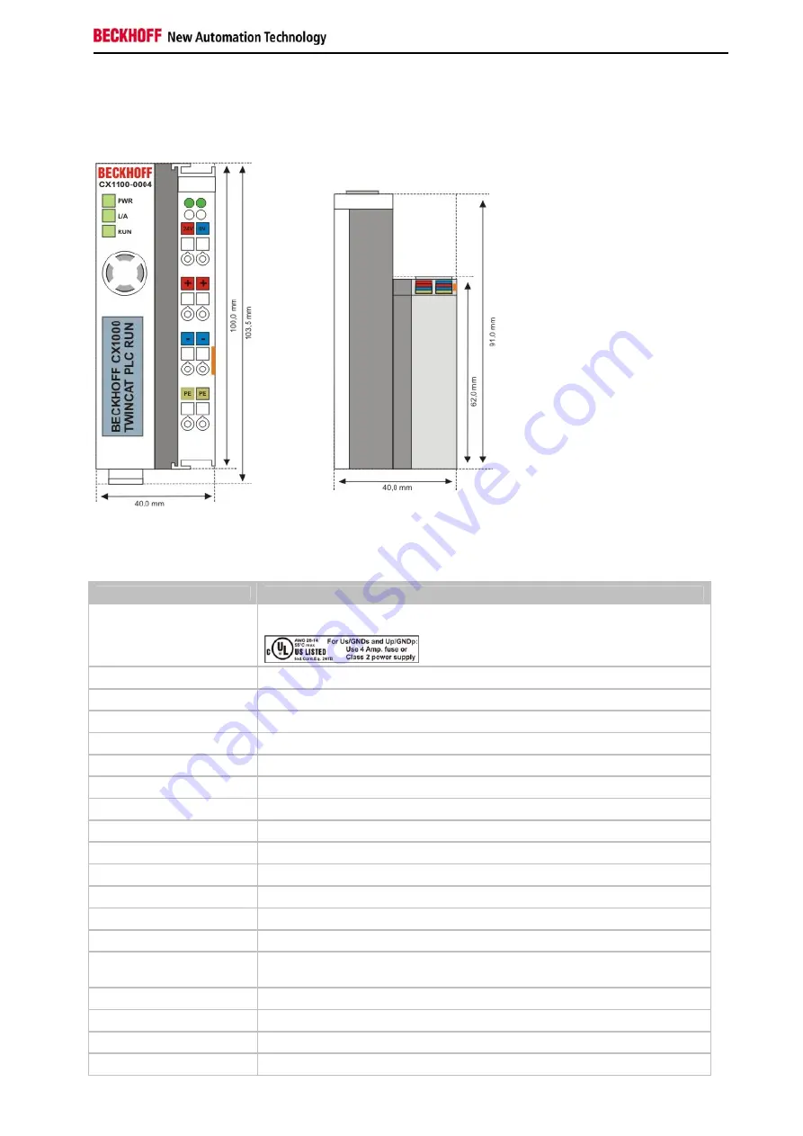 Beckhoff CX1020 Series Hardware Documentation Download Page 53