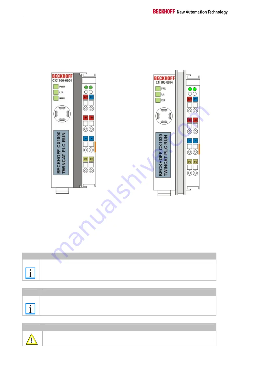 Beckhoff CX1020 Series Hardware Documentation Download Page 58