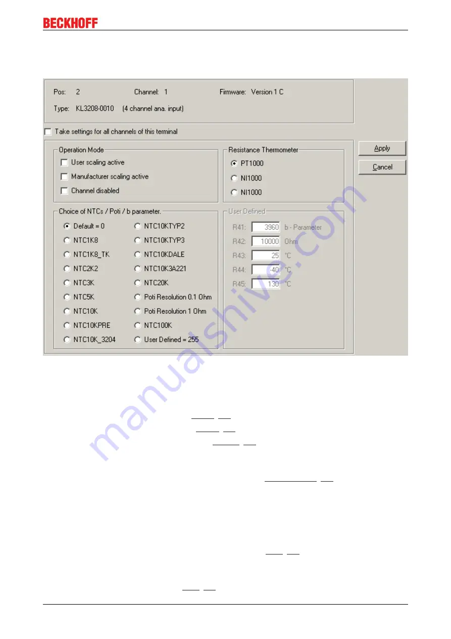 Beckhoff KL3208-0010 Documentation Download Page 31