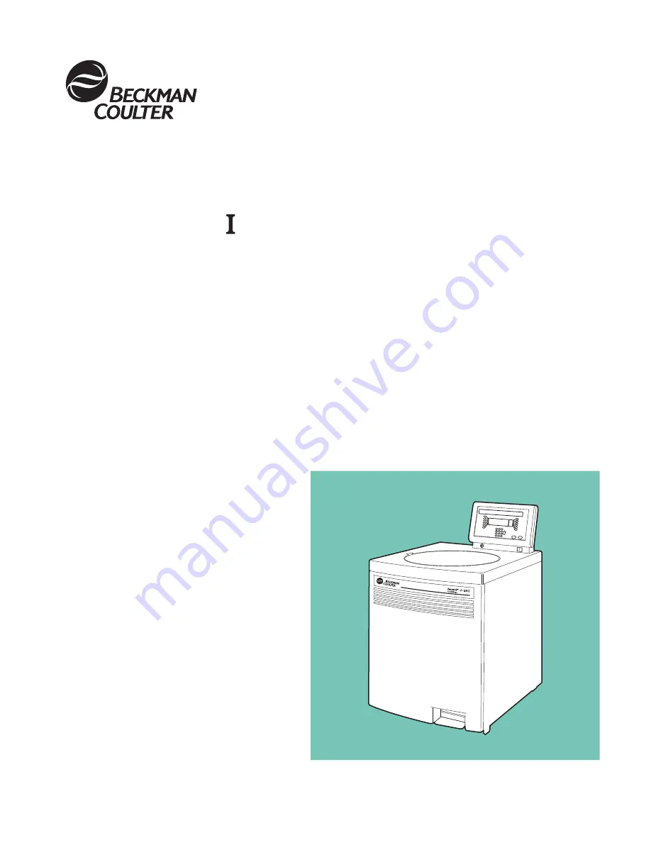 Beckman Coulter Avanti J-25 Instruction Manual Download Page 1