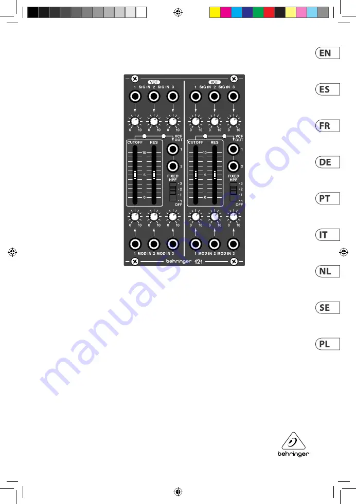 Behringer 121 DUAL VCF Скачать руководство пользователя страница 1