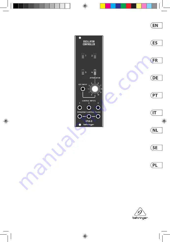 Behringer CP3A-O Quick Start Manual Download Page 1