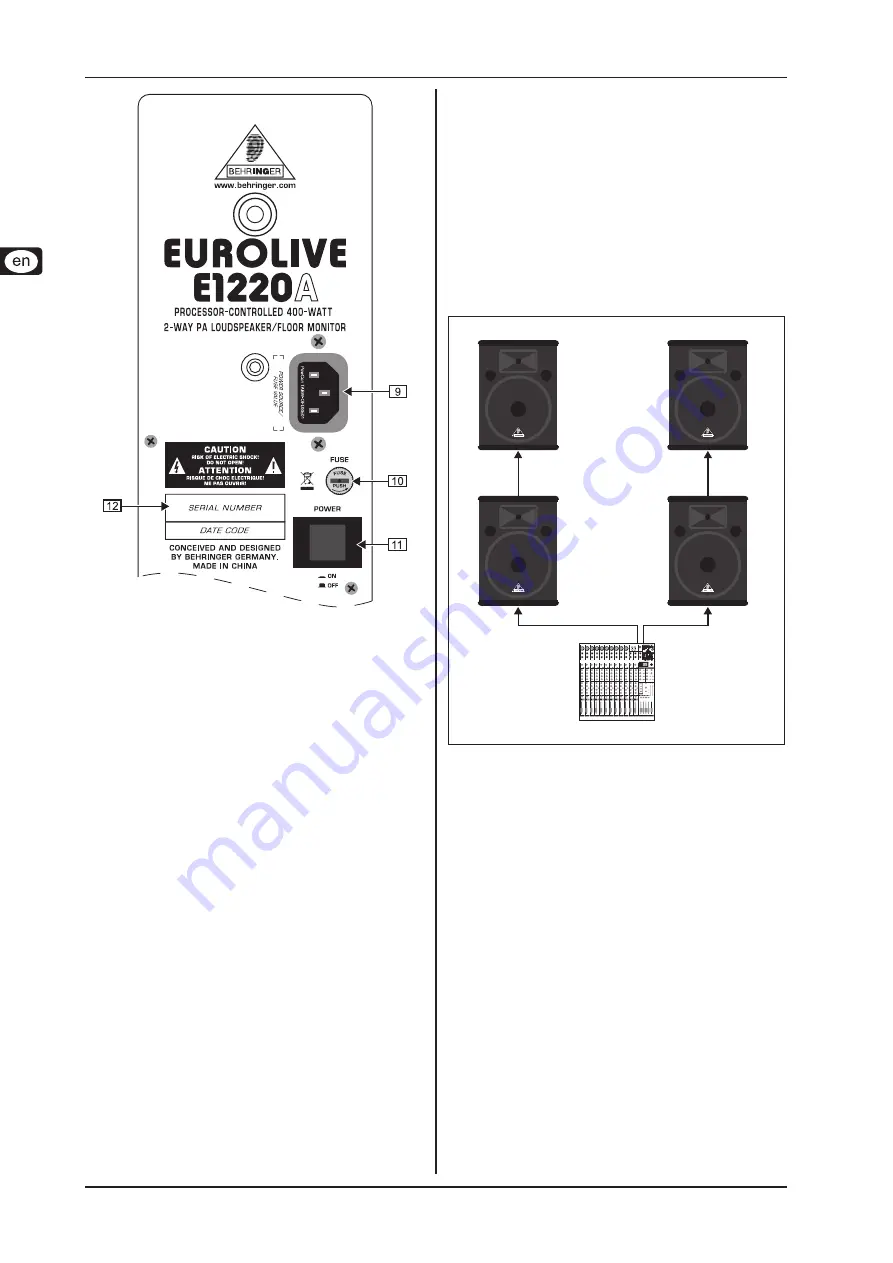 Behringer Eurolive E1220A User Manual Download Page 6