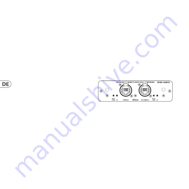 Behringer WING-DANTE Скачать руководство пользователя страница 30