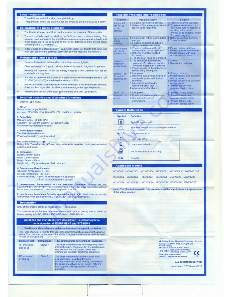 Beijing Choice Electronic Technology MD300C2 Series Operator'S Manual Download Page 2