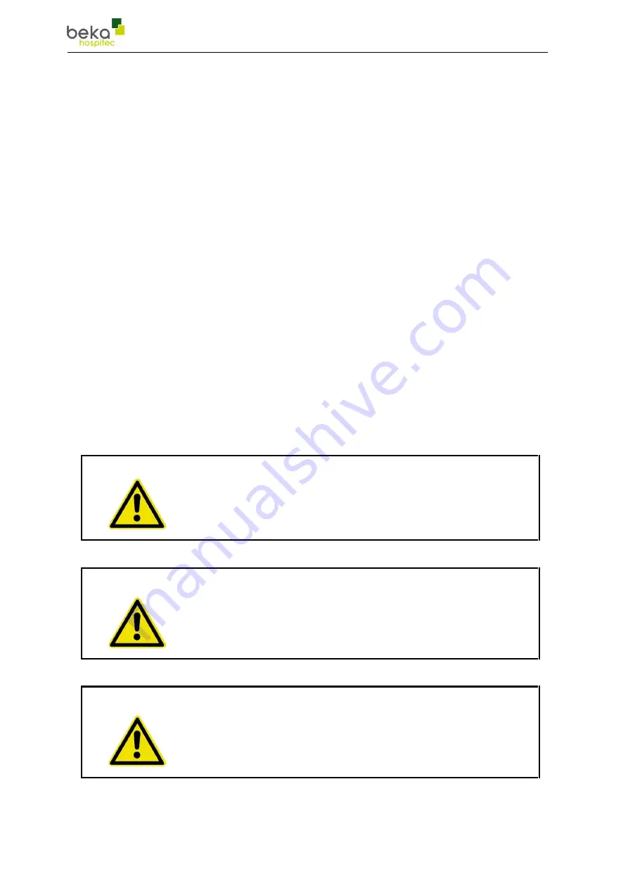 Beka Hospitec CARLO Alu Classic 230 Operating Manual Download Page 30