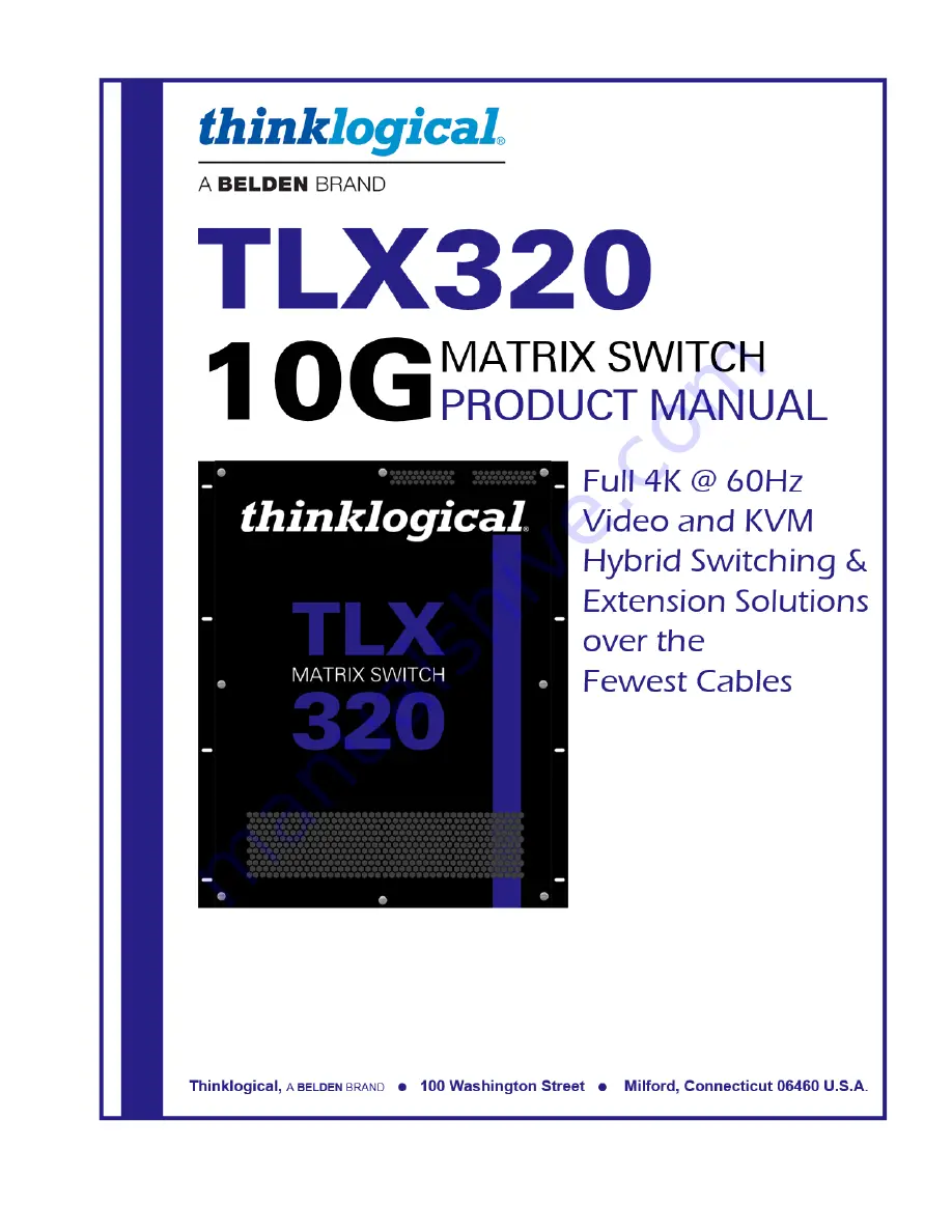 Belden ThinkLogical TLX320 Product Manual Download Page 1