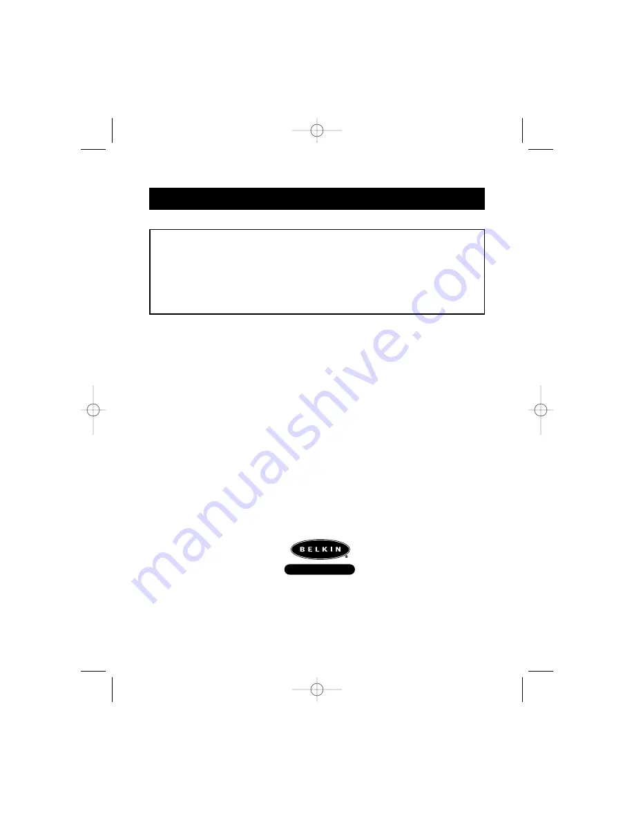 Belkin F1D080 Manual Download Page 1