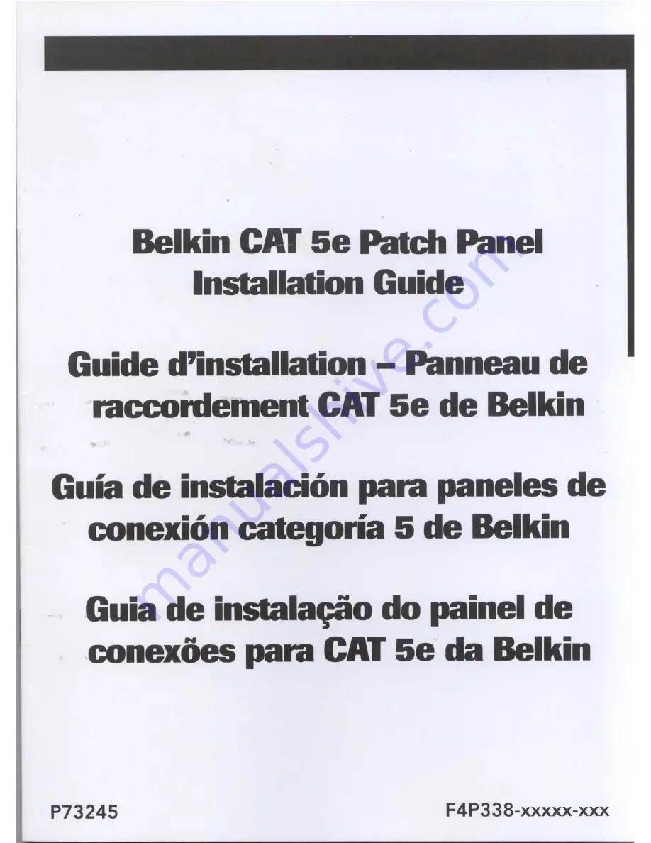 Belkin F4P338 Series Installation Manual Download Page 1