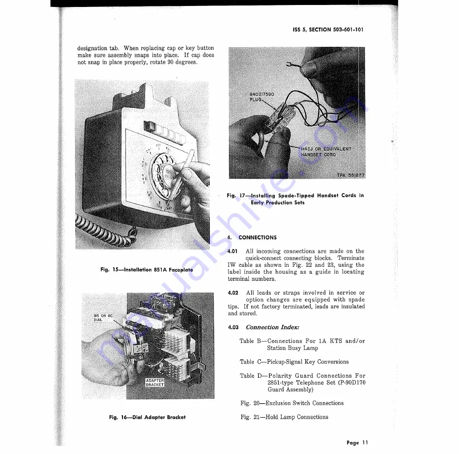 Bell 2851 Series Identification, Installation, Connections, And Maintenance Download Page 11