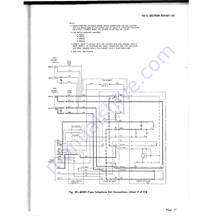 Bell 2851 Series Identification, Installation, Connections, And Maintenance Download Page 17