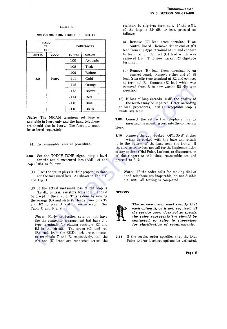 Bell 5000AM TRANSACTION I Manual Download Page 5