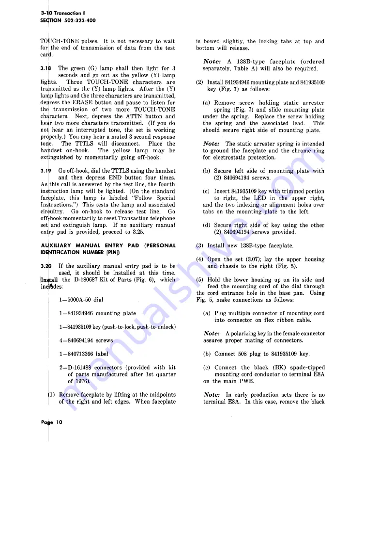 Bell 5000AM TRANSACTION I Manual Download Page 10