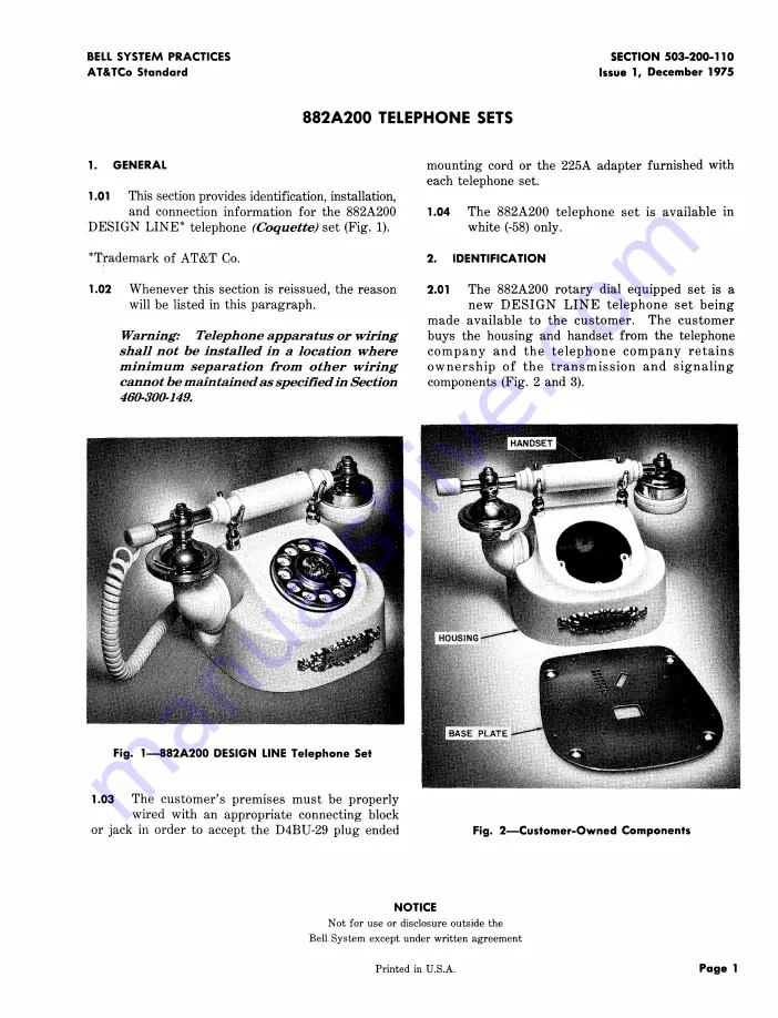 Bell 882A200 Manual Download Page 1