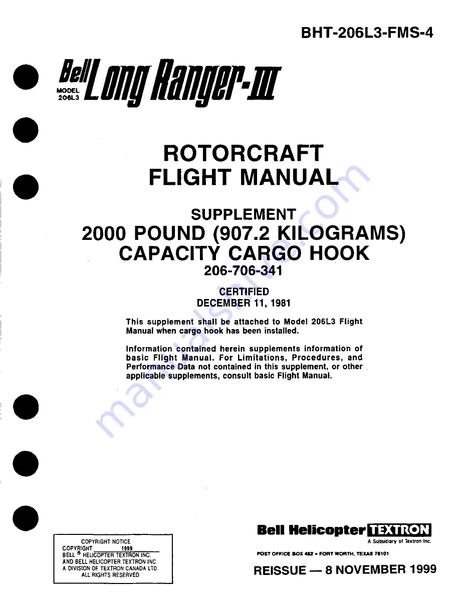 Bell BHT-206L3-FM-1 LongRanger-III Flight Manual Download Page 135