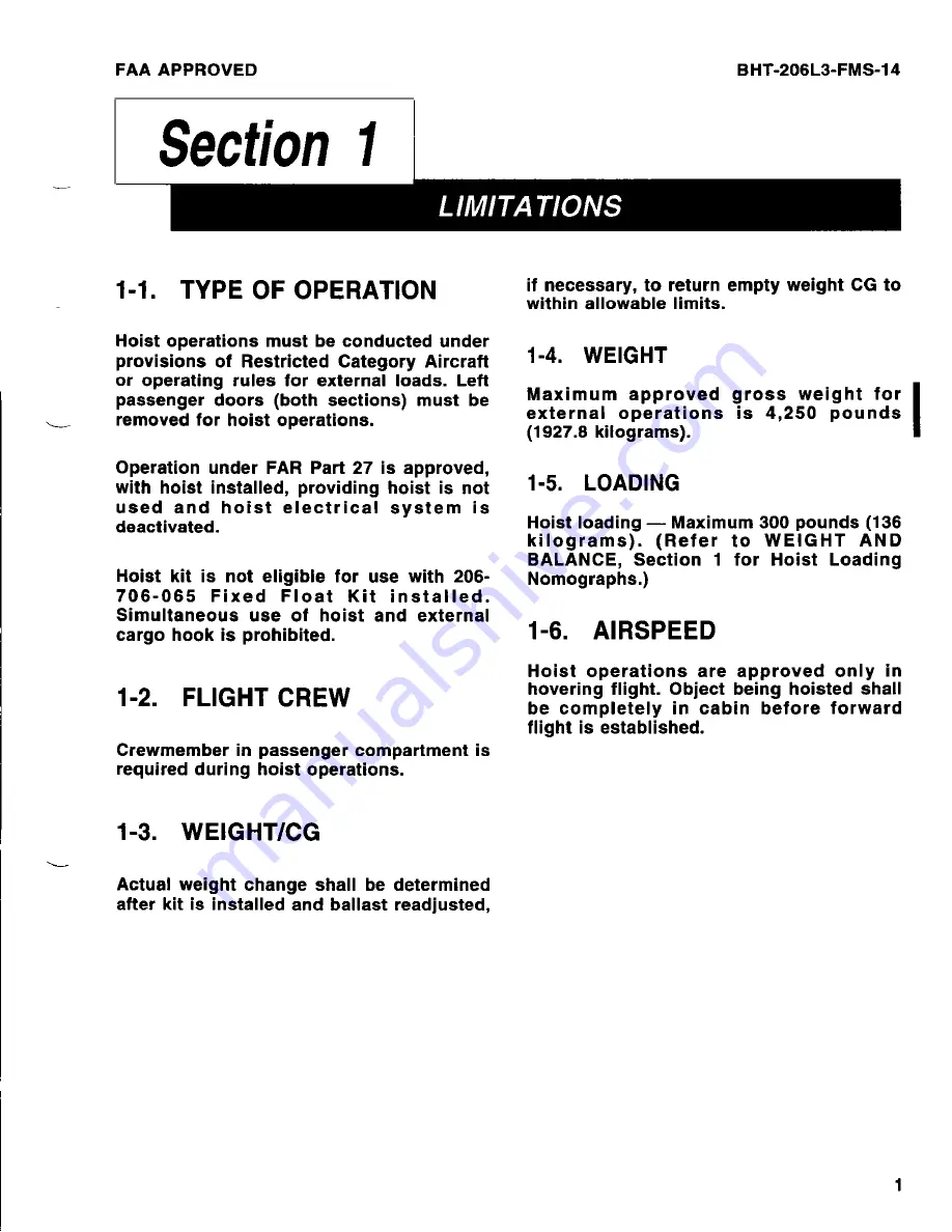 Bell BHT-206L3-FM-1 LongRanger-III Flight Manual Download Page 307