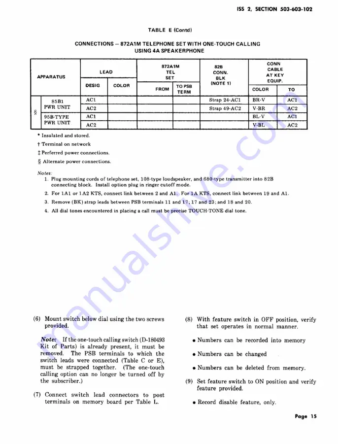 Bell TOUCH-A-MATIC 872A1M Manual Download Page 15