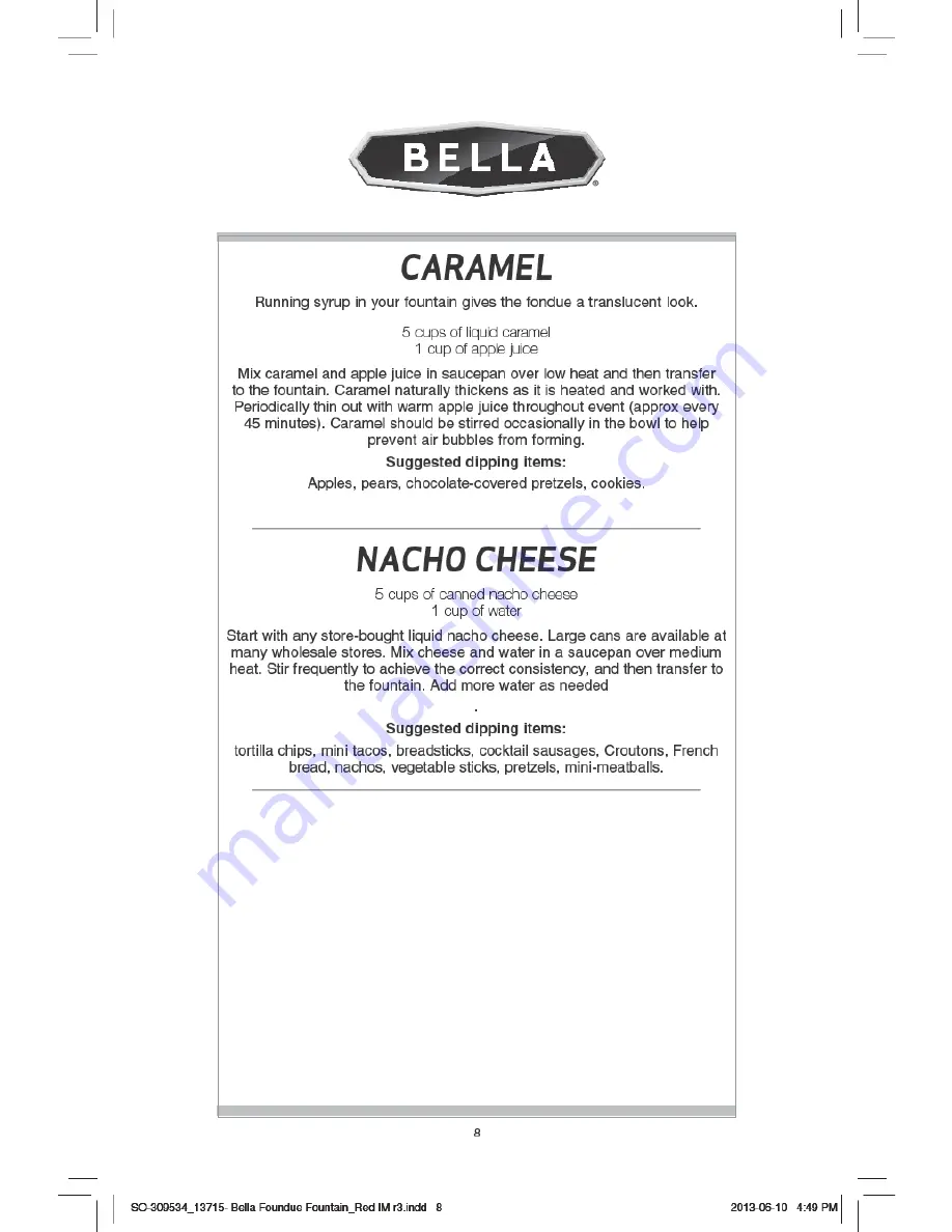 Bella 13715 Instruction Manual And Recipe Booklet Download Page 10