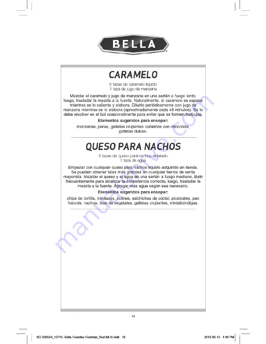 Bella 13715 Instruction Manual And Recipe Booklet Download Page 18