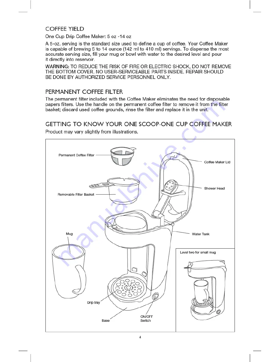 Bella One Scoop-one cup coffee maker Скачать руководство пользователя страница 6