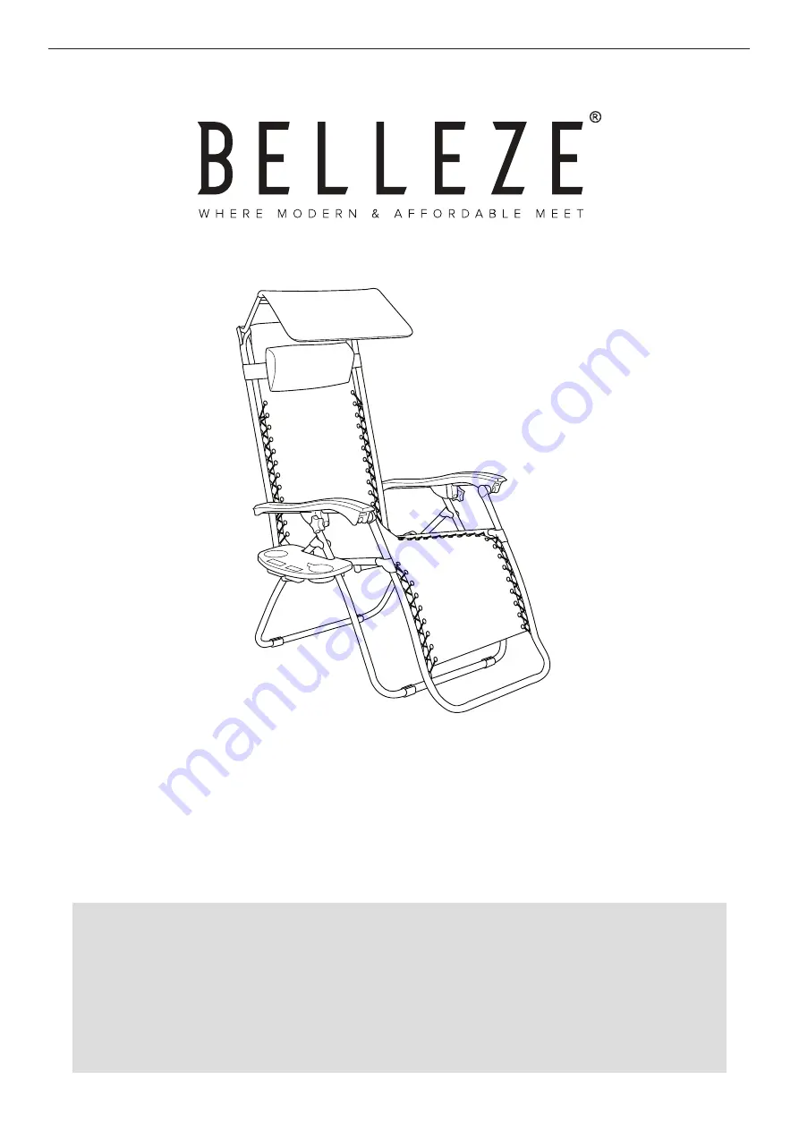 Belleze 014-HG-14068 Owner'S Manual Download Page 1