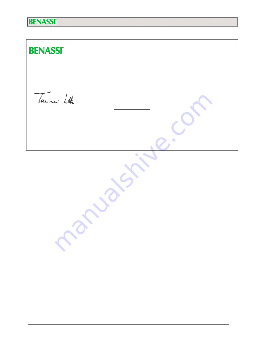 Benassi F 1900 B Operation And Maintenance Manual Download Page 7