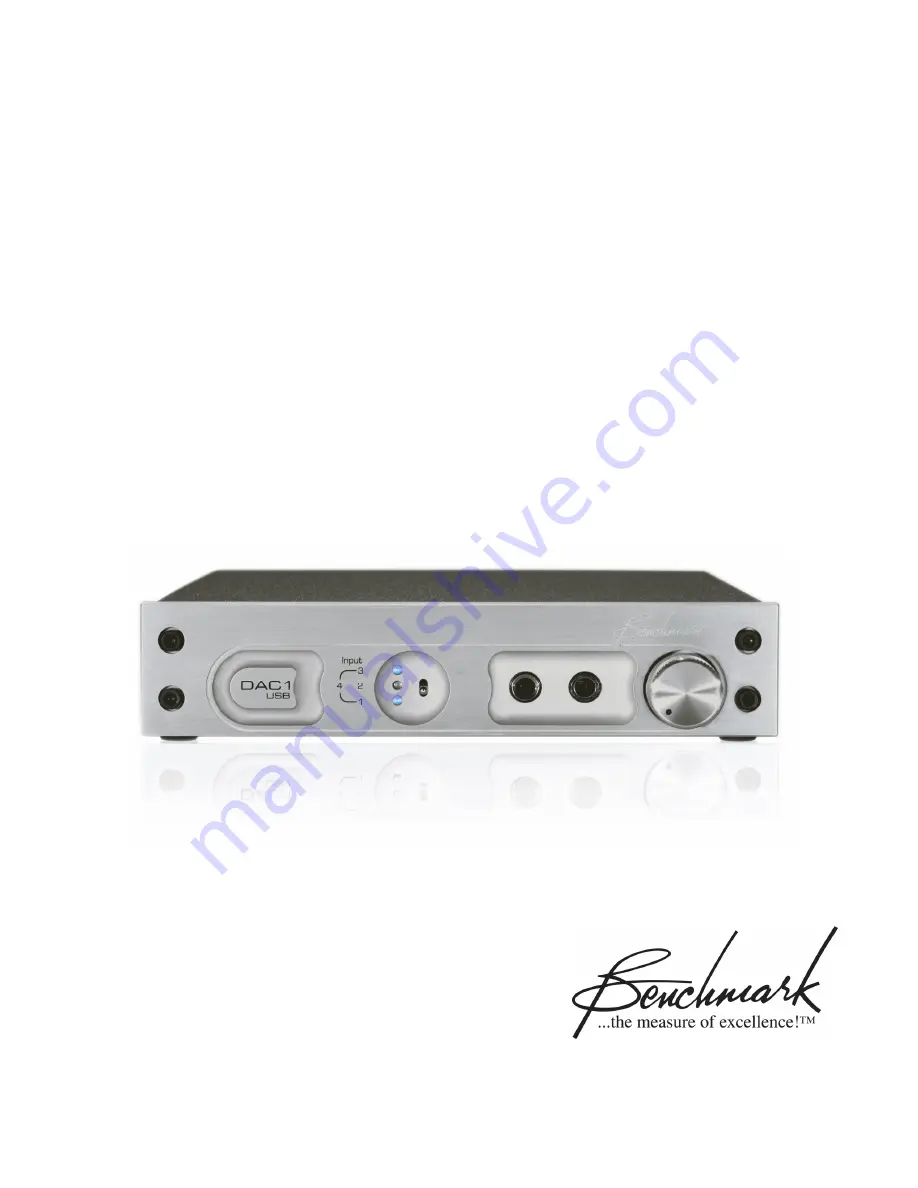 Benchmark DAC1 USB Instruction Manual Download Page 1