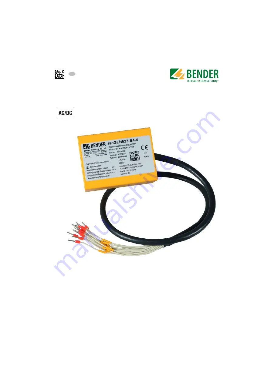 Bender B91016330 Скачать руководство пользователя страница 1