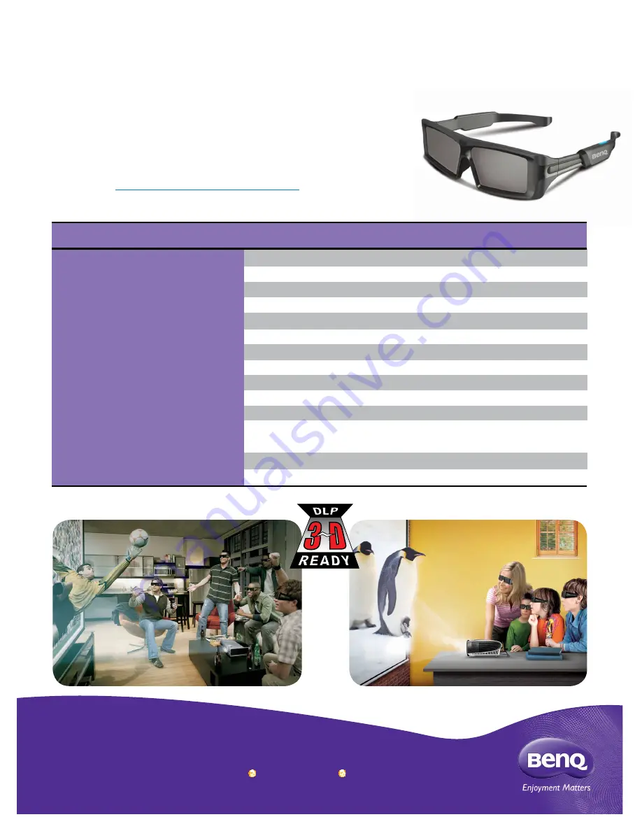 BenQ 3D Glasses 2 Specifications Download Page 1