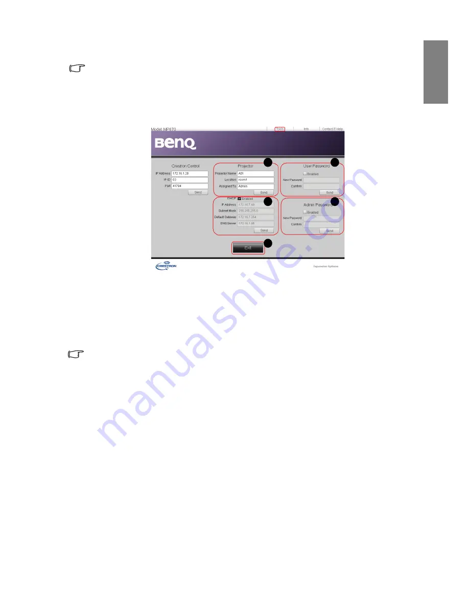 BenQ MP626 - DLP XGA Proj 2500 Lum 3000:1CR 3D Enabled Lan Rdy Brilliant Clrtm User Manual Download Page 47