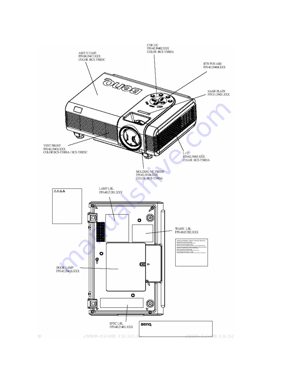 BenQ PB8250 - XGA DLP Projector Service Manual Download Page 53