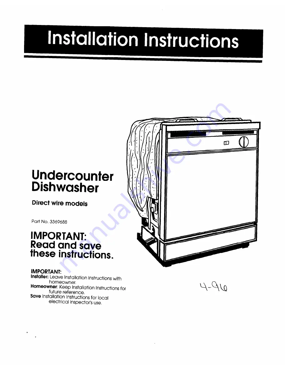 Benton Harbor Direct wire Models Installation Instructions Manual Download Page 1