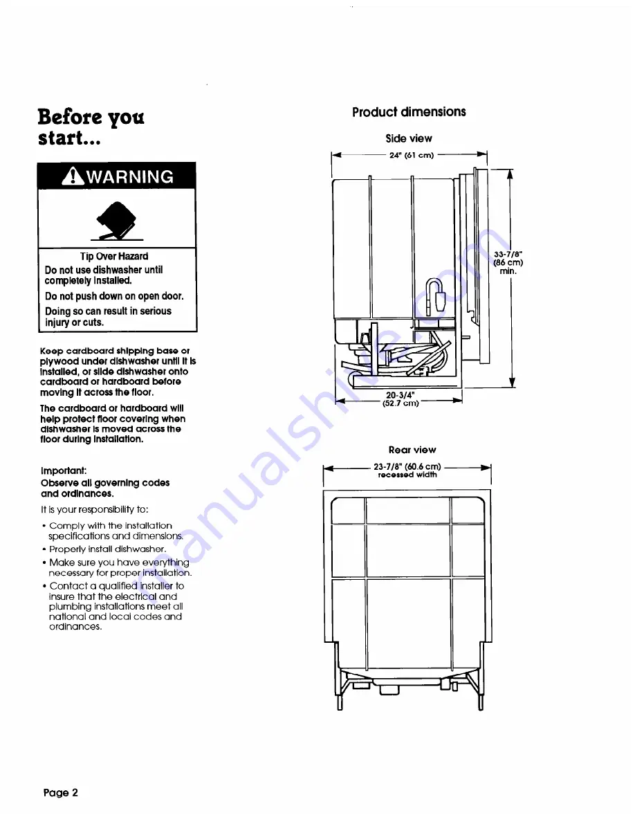 Benton Harbor Direct wire Models Скачать руководство пользователя страница 2