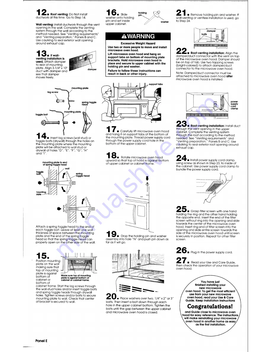 Benton Harbor Microwave Oven Hood Combination Скачать руководство пользователя страница 6