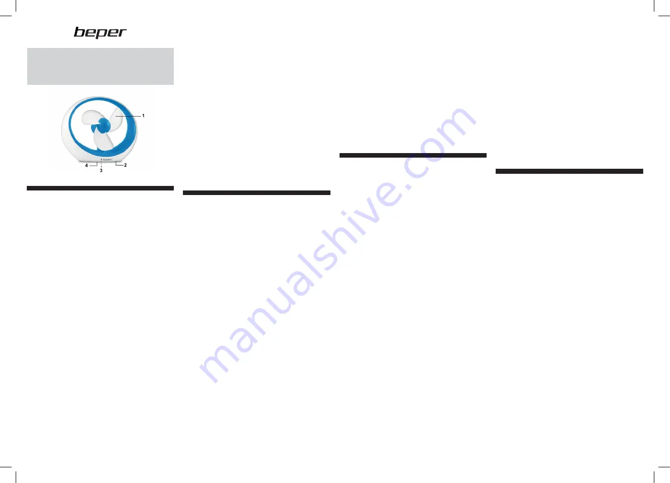 Beper VE.400A Use Instructions Download Page 1