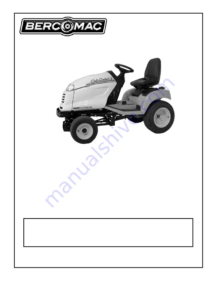 Bercomac BERCO 700272-3 Owner'S Manual Download Page 1