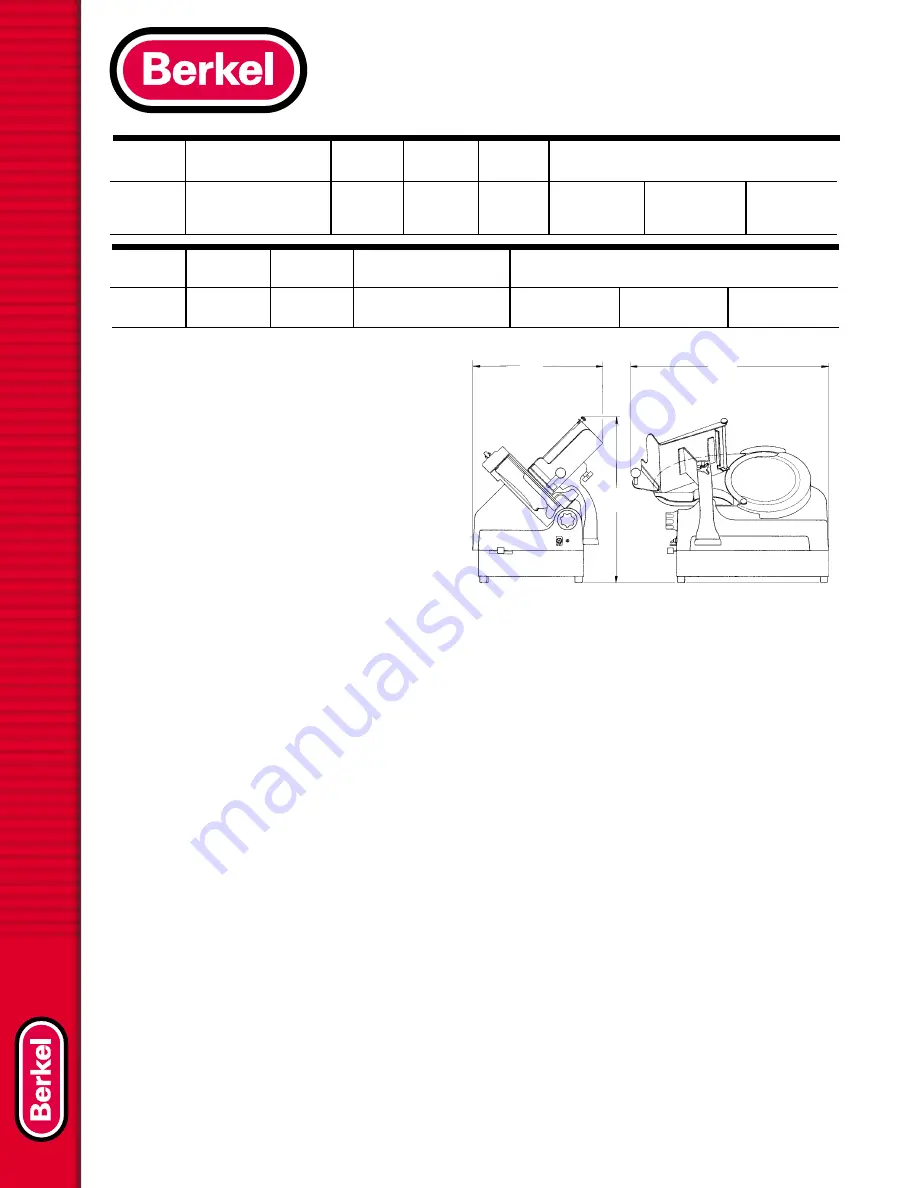 Berkel 839A Specifications Download Page 2