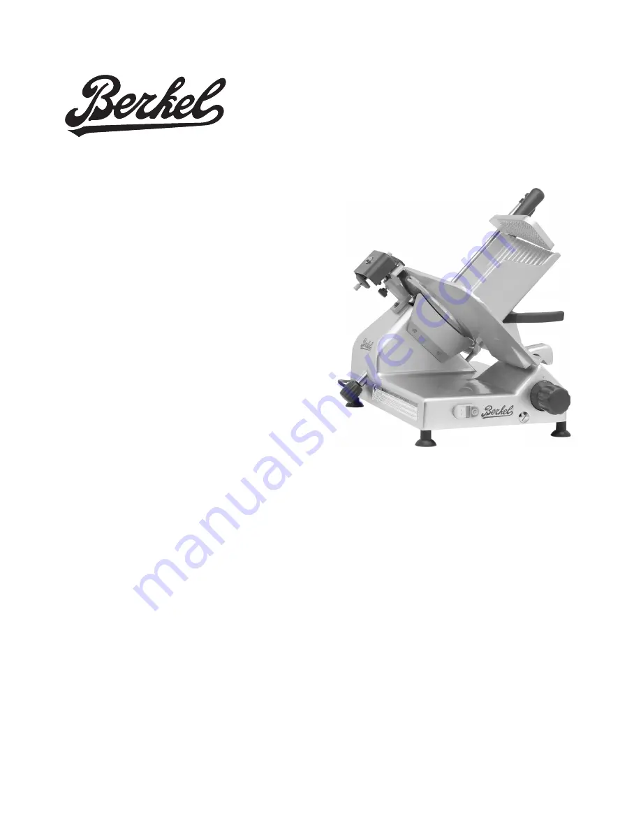 Berkel B10-SLC Owner'S/Operator'S Manual Download Page 37