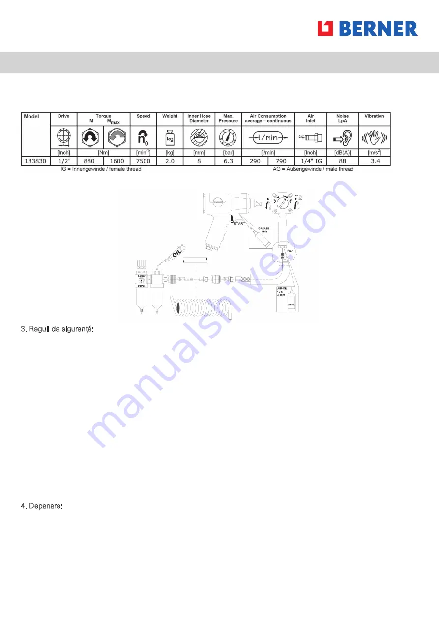 Berner 183830 Instruction Manual Download Page 18