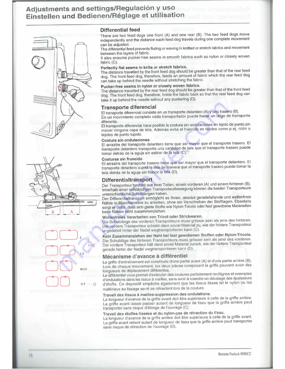 Bernina Funlock 009DCC Instruction Manual Download Page 16