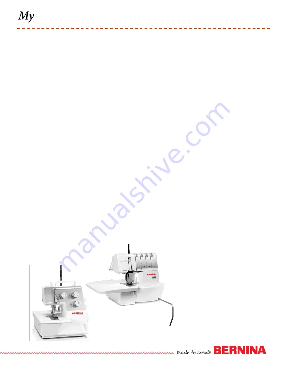 Bernina Overlocker Plus Workbook Download Page 2